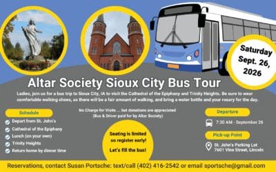 Altar Society Sioux City Bus Tour – Sept. 26