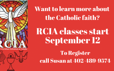 RCIA Classes Start Sept. 12