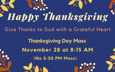 Join us for Mass on Thanksgiving!